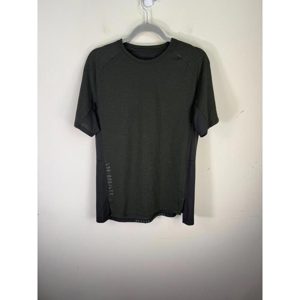 Lululemon Always Agile Shirt Mens Medium Green Gray Vented Short Sleeve
